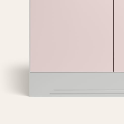 Image of Interio by Godrej Slimline Blend 3-Door Steel Almirah with Mirror (Dusky Peony), 1-Year Warranty, 1 Locker, 2 Drawers