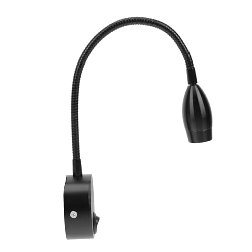 Lámpara de lectura de pared con brazo flexible LED de aluminio negro regulable SEWACC