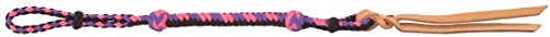 Mustang Manufacturing Company Quirt with Leather Popper Purple/Black/Pink
