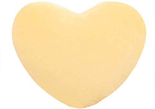 Coussin en peluche en forme de cœur - Coussin en peluche - Coussin décoratif en forme de cœur pour enfants, filles, canapé, chambre à coucher, voiture - Décoration d'intérieur (jaune, 40 x 40 cm) Cover