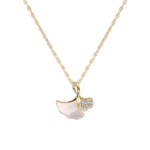 Sonateomber Gold Leaf Pendant Necklaces for Women Simple Dainty Cute Rhinestone CZ Ginkgo Leaves Dangle Drop Y Necklace Chain Prom Wedding Bridal Fashion Jewelry Gifts