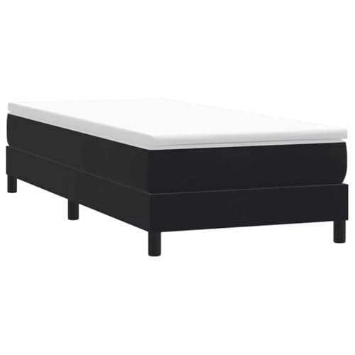 Lumanois Cama Box Spring sin colchón Cuero sintético Negro 100x210 cm,Mobiliario,Camas y somieres,18.5kg 3315815