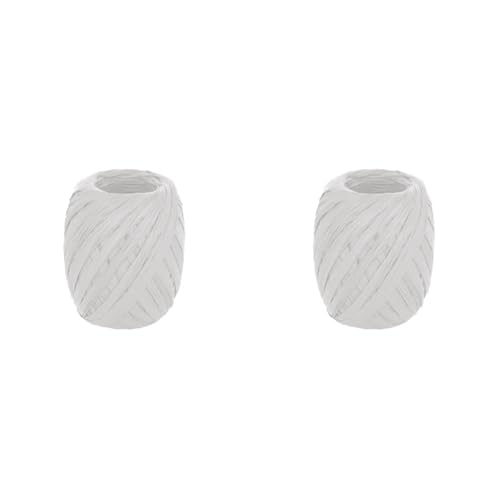 Raphia de papier couleur blanc 4mmx30m. (Lot de 2)