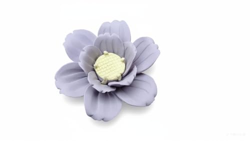 Image of Ceramic Flower Wall Art Decor, Artificial Flower Wall Sculpture,Handmade Ceramic Flowers for Home,Hallway,Living Room, Kitchen,Bathroom (Purple,Crabapple Blossom, 2.76 inch)