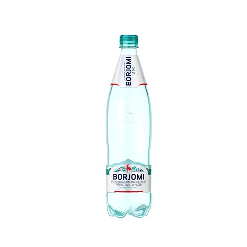 Borjomi Sparkling Natural Mineral Water, Plastic Bottles, 25.3 Fl Oz (Pack of 6)
