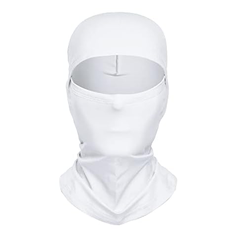 Xiabing Balaclava Full Face Ski Mask Windproof Winter Helmet Liner Neck Warmer for Running Cycling Motorcycling Skiing White Cover