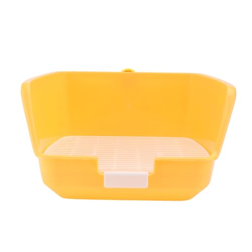 LEDMOMO 1個 うさぎトイレ 犬用おしっこパッド ペットパン 犬のおむつ女性 モルモットのトイレ 犬草おしっこパッド ウサギ ハリネズミ用トイレ 猫のトイレ ミニ プラスチック Yellow