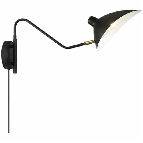Aplique de pared de interior negro con brazo ajustable y tres tipos de luz 2