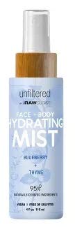 Unfiltered By Raw Sugar Blueberry and Thyme Face and Body Hydrating Mist - 4 FL OZ, pack of 1
