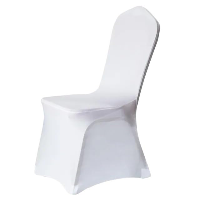 VRKRTVBLB Fundas elásticas for sillas de Banquete, de Licra, for Bodas, Plegables, 50 o 100 Unidades(White,50pc)