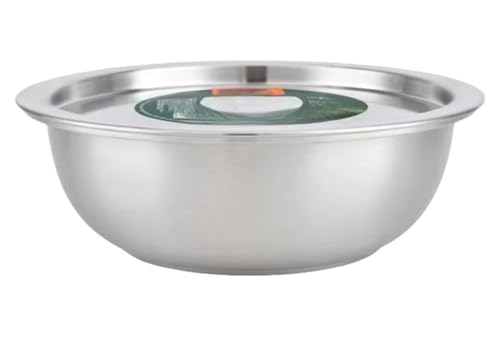 Zehaiwl 深型ステンレス ボール 深型 ふた付きサラダボウル 大きなミキシングボウル 調理用ベーキング用品 ボウル18-8ステンレス深型 ボールサラダボウルケーキボール (28cm)