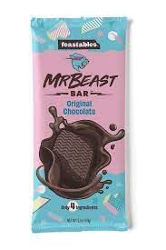Image of Feastables Mrbeast Original Chocolate Bars - Made With Organic Cocoa. Plant Based With Only 4 Ingredients - 60 Gm