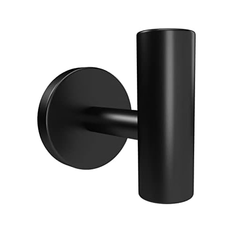 Towel Hook for Bathrooms Wall Mount Coat Hook Matte Black Towel Hook 304 Stainless Steel Robe Hook Heavy Duty Door Hanger Black Hooks for Bathroom Bedroom Kitchen Cover