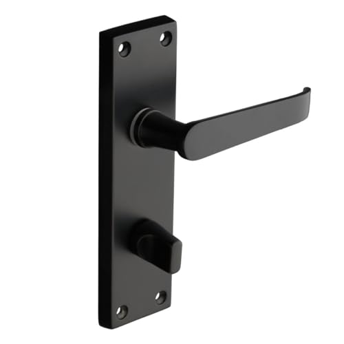 Designer Levers - Victorian Straight Lever Door Handles - Matt Black - 1 Pair - Latch Door Handle - Interior Use - Bathroom Door Handle