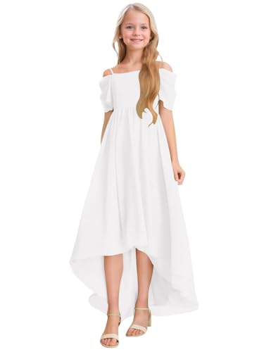 Cold Shoulder Chiffon Junior Bridesmaid Dresses for Girls Flower Girl Dress for Wedding Girls Formal Dress