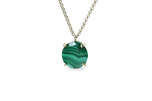 Collier de malachite verte unique, colliers de pierres artisanales pour femmes