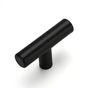 OYX 5 Pack Matte Black Cabinet Knobs Black Cabinet pulls,Kitchen Cabinet knobs Black knobs for cabinets and Drawers?Single Holet T knobs