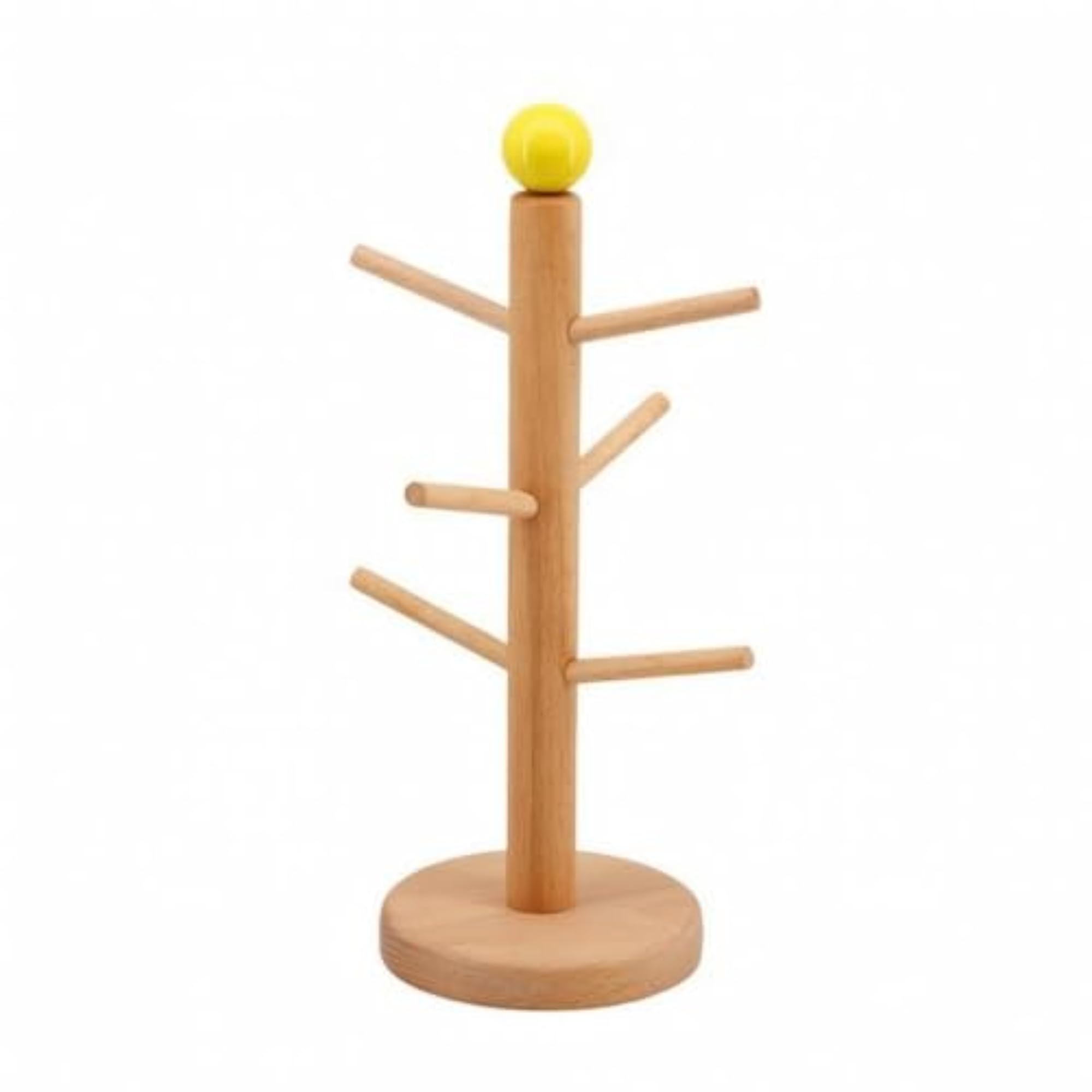 Freestanding Key Holder with Peg Arms, Yellow Ball