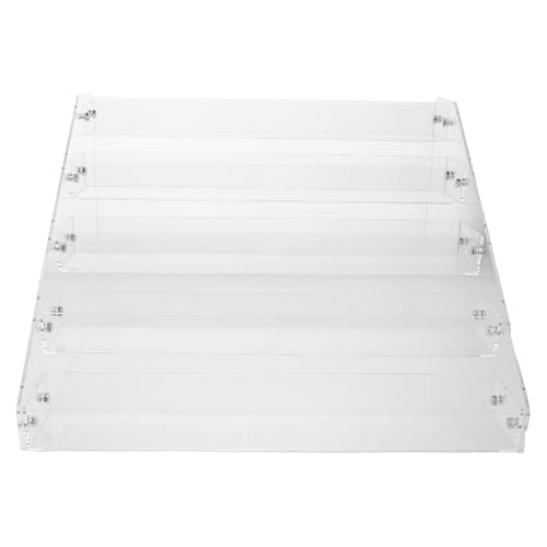 IMIKEYA Organizer in acrilico trasparente a 5 livelli per smalti, supporto multifunzionale per matita labbra e oli essenziali, scaffale per trucco