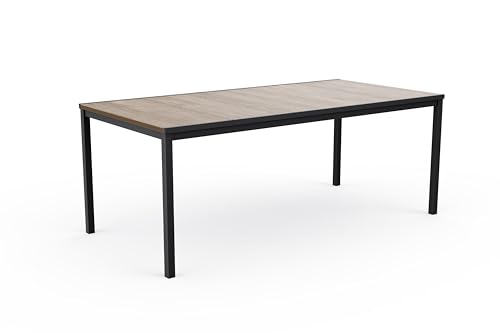 Keter Porto Table de Salle à Manger extérieure pour Jardin et terrasse, 200 x 95 x 75 cm, Convient pour 8 Personnes, Plateau en Finition Effet Bois,...