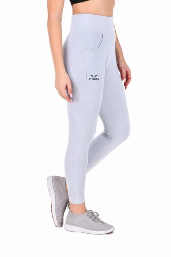 Image of Women High Waist 4-Way Stretchable Ankle Length Jeggings | Soft Lycra Gym Yoga Workout Tights for Women