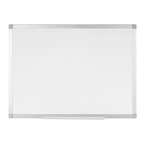 Boardsplus Magnetic Dry Erase Whiteboard - 24” W X 18” H - Lacquered Steel Surface, Aluminum Frame #TOP27