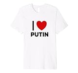 I Love Putin with a red Heart Slavic Soviet Russia Premium T-Shirt