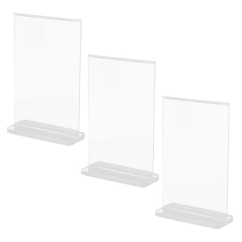 Veemoon Présentoir Acrylique Forme t Double Face A6 9x12,8 Cm Lot De 3 Support Porte-menu Bureau Transparent Pour Affichage Qr Code Événements Professionnels Restaurants