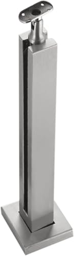 Balustrade de balcon en acier inoxydable finition argent pour intérieur/extérieur Poteau central 105 cm Idéal pour terrasse, véranda, grenier, sécurité et décoration