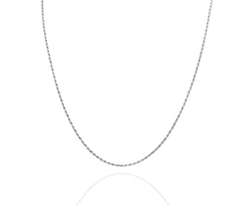 ELIZZ JEWELS Solid 925 Sterling Silver Italian 1mm Gold/Silver Plated Diamond-Cut Cross Twist Rope Chain Necklace for Men Women Teen Jewelry Gift Made in Italy 16 inch plus 2 inches extension