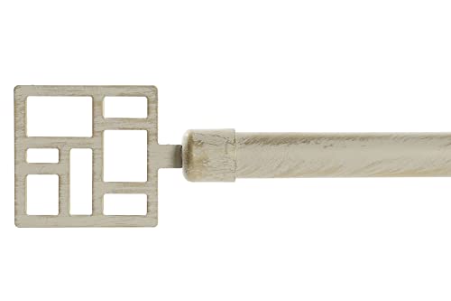 Tringle à rideaux extensible en métal beige Minimaliste pour chambre vintage de 120 à 210 cm (Multi-carré) Cover