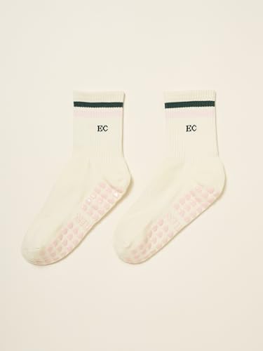 Image of Shapes Studio Half Calf Grip Socks, Cute Fruit Pilates Socks, Ruffle Socks, Non-Slip for Barre Yoga