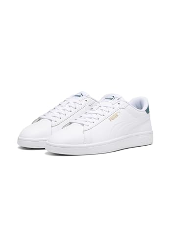 PUMA Smash 3.0 L, Zapatillas Unisex Adulto, White Malachite Gold, 41 EU
