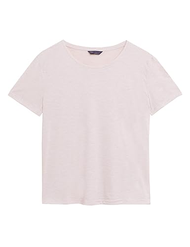 Image of Marks & Spencer Womens Solid Polyester Blend Crew Neck Relaxed Fit T Shirt