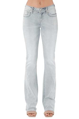 Miss Me Women's Silver Stitch Embellished Faux Flap Pockets Mid-Rise Bootcut Jeans2