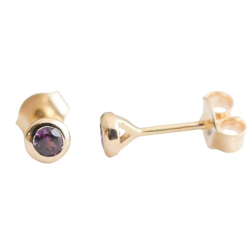 Boucles d'oreilles grenat rhodolite argent plaqué or bijou artisanal femme