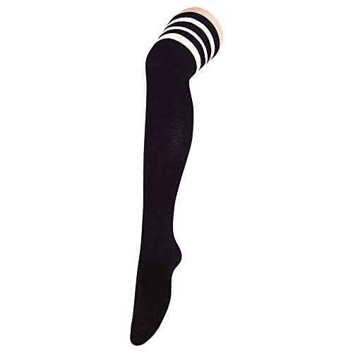 Zando Womens Stripes Thigh High Socks Thigh Highs Casual Knee High Stockings