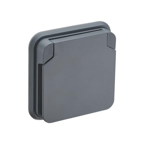 DEBFLEX - Cyklone - Prise Extérieure Etanche Complète - Prise Electrique Murale IP55 - Intérieur/Extérieur - Installation Encastrée - Anthracite - 75 x 75 x 65 mm