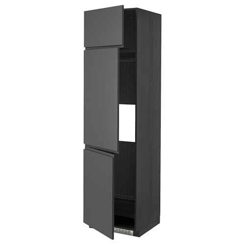 ProTuning METOD High Cab f frigorífico/congelador con 3 puertas, negro/Voxtorp gris oscuro, 60 x 60 x 220 cm