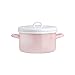 Produktbild SCSBJ GemüSetopf Kochtopf Emaille BräTer Mit 2 Griffen Und Deckel FüR Alle Herdarten Gas Elektrisch Induktion Und Geeignet 1 Einheiten 20cm,Rosa