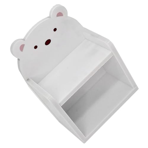 Vaguelly Doll House Bookshelf Miniature Acrylic Bookcase Bear Storage Rack for Mini Home Decor Unique Design
