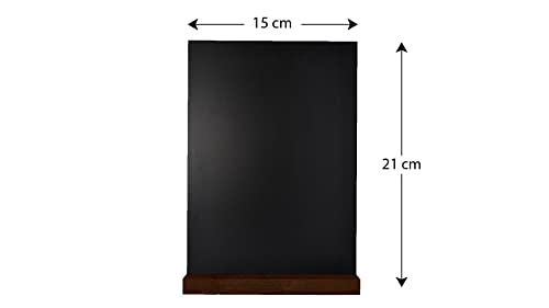Tableau noir double face A5 avec socle bois pour menu restaurant (Lot de 4)