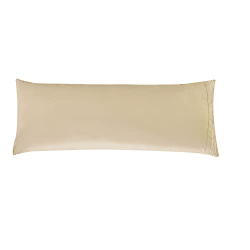 Elegant Comfort Solid Pillowcases 1500 Premium Hotel Quality Microfiber - Smooth Weave, Wrinkle and Stain Resistant, Easy Slip-On, 1-Piece Set, Body Pillowcase, Cream