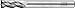 F&D Tool Company 23090 Four Flute, Single End, Solid Carbide Endmill for Center Cutting, 1/2" Mill Diameter, 1/2" Shank Diameter, 1" Flute Length, 3" Overall length