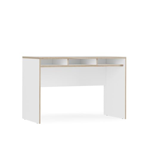 Vicco Schreibtisch Tetrix, Weiß, 112 x 55 cm mit 3 Fächern