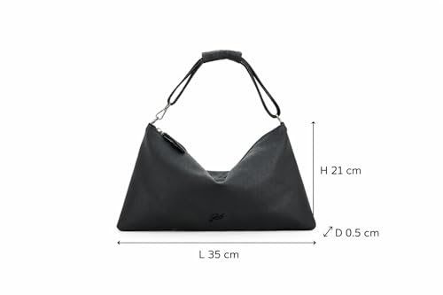 Sac à bandoulière Gabs plat en cuir noir pour libérer vos mouvements