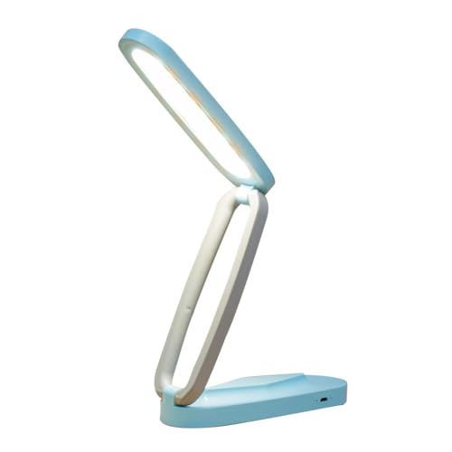 Fivetwofive Lámpara de Escritorio LED para Oficina, Hogar, Lámpara Recargable, Plegable y Portátil, Lámpara de Lectura Inalámbrica Regulable, Color Azul