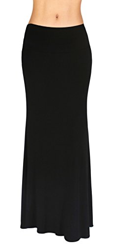 iloveSIA Moulante Longue Etendue Jupe Maxi Robe Noir Elegant Jupes Crayon Long,FR 34-36(Etiquette S) Cover