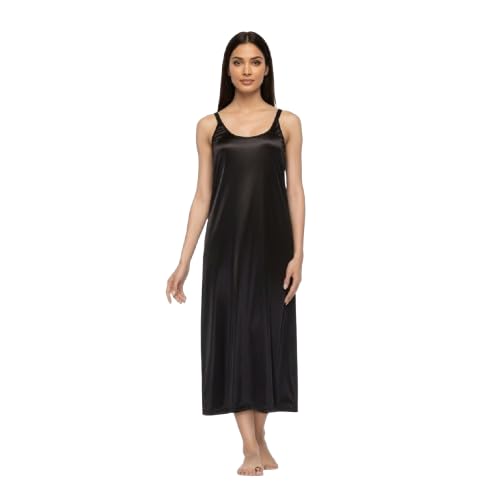 Varuja Women’s Satin Nightgown Long Silky Sleep Dress – Adjustable Spaghetti Strap Full Length Slip Nightwear, Soft Lightweight Loungewear-image-44