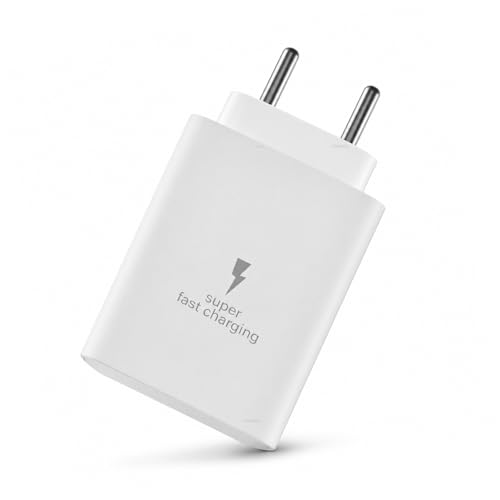 Image of 25W Type-C Adapter (6+6 Months Warranty) Charger Compatible with Samsung Galaxy S25, S24, S23, S22, S21(Ultra /Fe), M35, M36, M16, M06, M05, M56, A55 5G, A35 5G, A15, F15, F14 (Z /S /A /M /F Series)